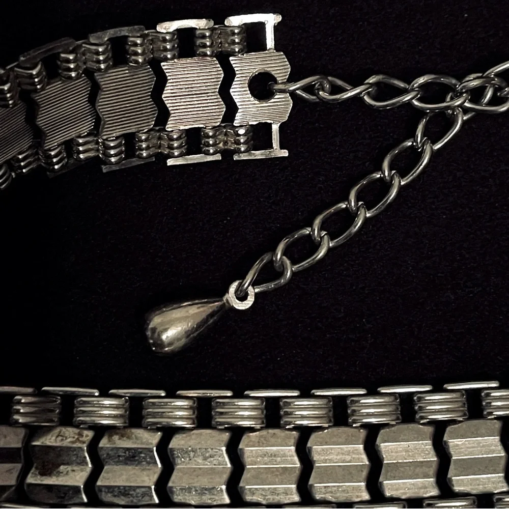 Women’s Silver Tone Chain Choker Necklace By Marino - Picture 3 of 5